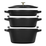 STAUB CAST IRON STACKABLE MEDIUM 4PC SET