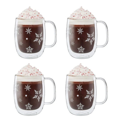 Zwilling Sorrento Plus 4 Piece Snowflake Double-Walled Mug Set