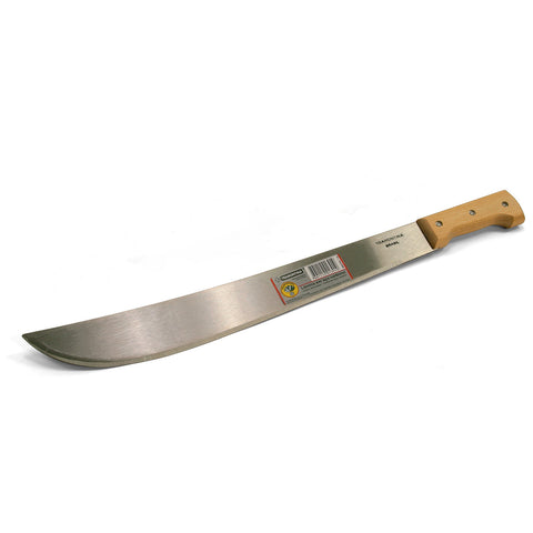 Machete with Wooden Handle & Vinyl Sheath, 18"