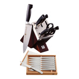 Zwilling Four Star 7pc Knife Block Set + Bonus Steak Set