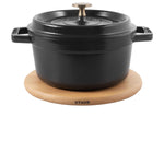 STAUB BEECHWOOD MAGNETIC TRIVET, ROUND