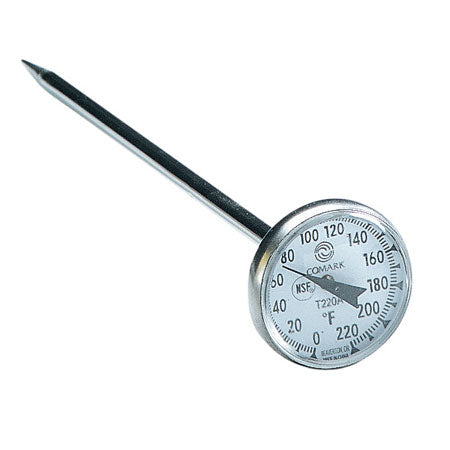 THERMOMETER, 1" Pocket Stem, Dial 0-220F