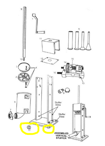 Rubber Foot for Hand Crank Stuffer