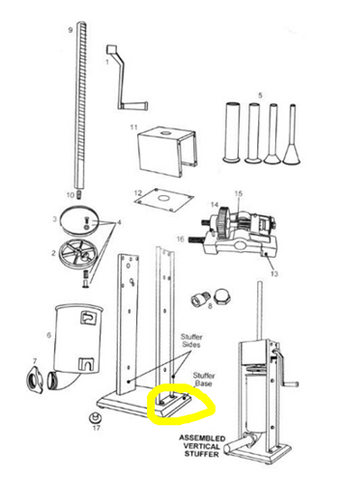 Base Bolt/ Washer for Hand crank Stuffer