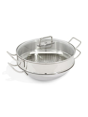 Zwilling Plus 3Pc Wok with Steamer Basket