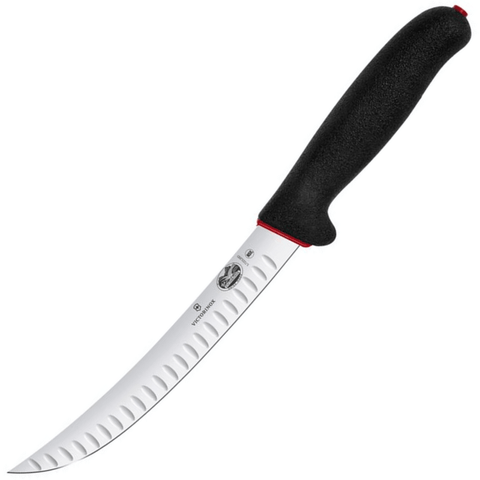 Dual Grip 10" Butcher Knife, Granton Edge | Curved